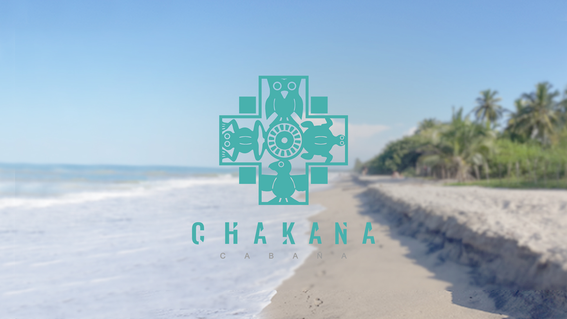 Cabaña Chakana Palomino Logo on Beach